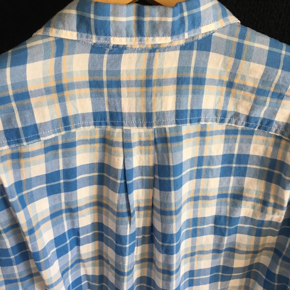 Blue plaid button down M slim fit - Picture 7 of 8